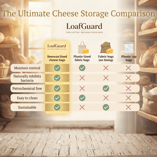 LoafGuard 100% Cotton-Beeswax Cheese Bags